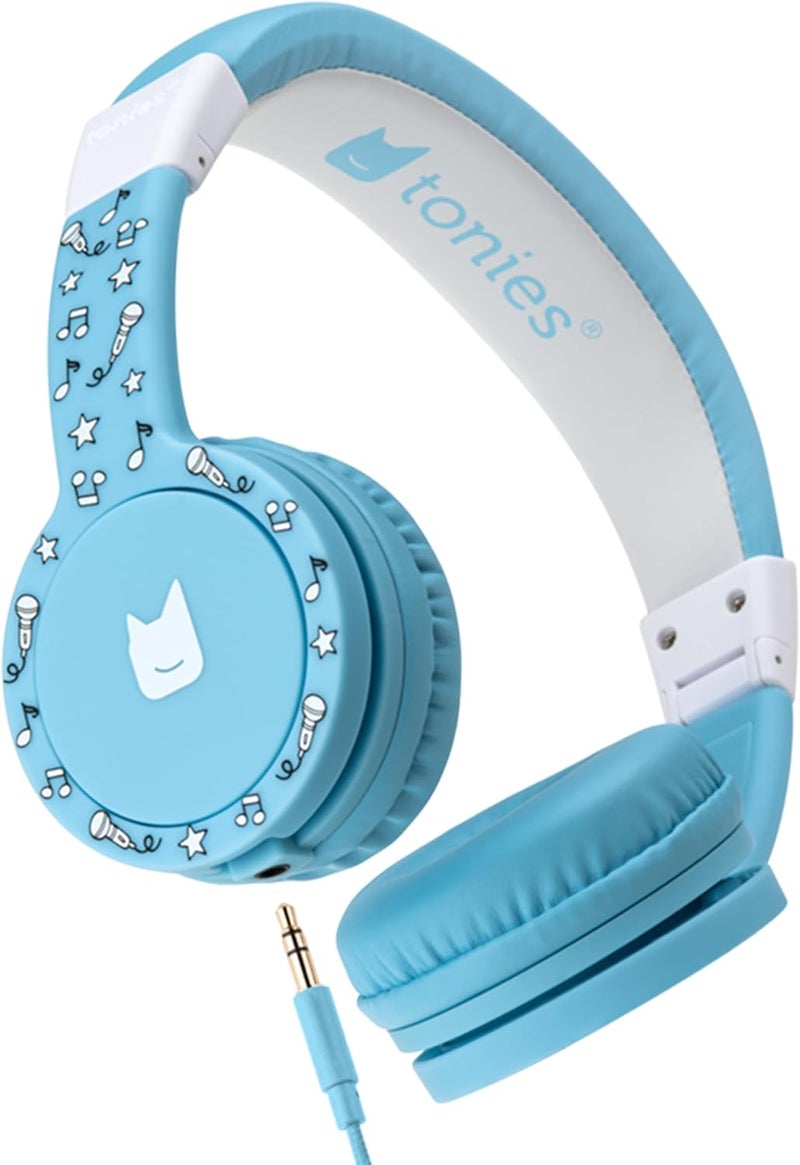 Tonies سماعات رأس قابلة للطي للأطفال - مصممة بشكل مريح لتناسب الأذن - تعمل مع Toniebox 1 وجميع أجهزة 3.5mm - أزرق فاتح - Image 1